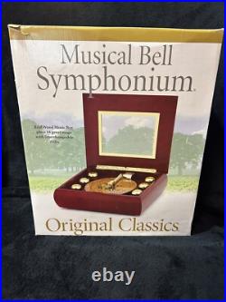 Mr Christmas Musical Bell Symphonium Classics Wood Music Box With16 Discs & Pouch