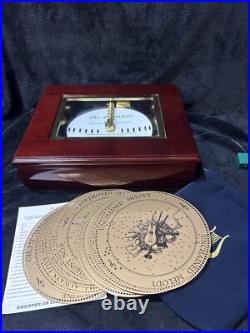 Mr Christmas Musical Bell Symphonium Classics Wood Music Box With16 Discs & Pouch