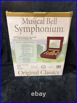 Mr Christmas Musical Bell Symphonium Classics Wood Music Box With16 Discs & Pouch