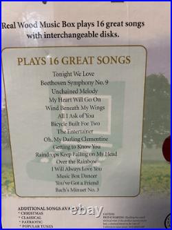 Mr Christmas Musical Bell Symphonium Classics Wood Music Box With16 Discs & Pouch
