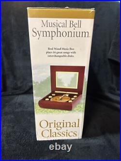 Mr Christmas Musical Bell Symphonium Classics Wood Music Box With16 Discs & Pouch