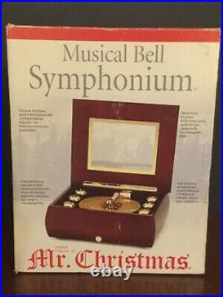 Mr Christmas Musical Bell Symphonium Wood Music Box With 16 Interchangeable Disk