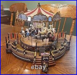 Mr. Christmas Premium Gold Label Merry Go Round Red Top Carousel TESTED/WORKS