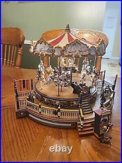 Mr. Christmas Premium Gold Label Merry Go Round Red Top Carousel TESTED/WORKS