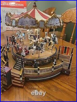 Mr. Christmas Premium Gold Label Merry Go Round Red Top Carousel TESTED/WORKS