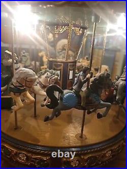 Mr. Christmas Premium Gold Label Merry Go Round Red Top Carousel TESTED/WORKS