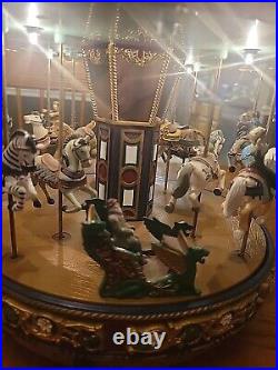 Mr. Christmas Premium Gold Label Merry Go Round Red Top Carousel TESTED/WORKS