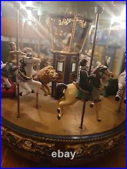 Mr. Christmas Premium Gold Label Merry Go Round Red Top Carousel TESTED/WORKS