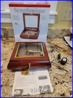 Mr. Christmas Symphonique Music Box 50 Songs Wood & Brass with Original Box Tested