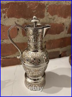Music Box FRED ZIMBALIST Hand Etched Silver Plate Pitcher Jug Swiss Thorens Rare
