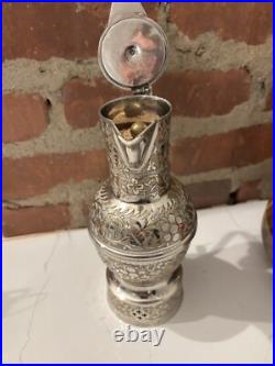 Music Box FRED ZIMBALIST Hand Etched Silver Plate Pitcher Jug Swiss Thorens Rare