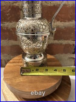Music Box FRED ZIMBALIST Hand Etched Silver Plate Pitcher Jug Swiss Thorens Rare