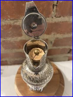 Music Box FRED ZIMBALIST Hand Etched Silver Plate Pitcher Jug Swiss Thorens Rare
