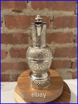 Music Box FRED ZIMBALIST Hand Etched Silver Plate Pitcher Jug Swiss Thorens Rare