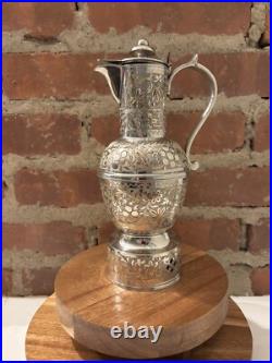 Music Box FRED ZIMBALIST Hand Etched Silver Plate Pitcher Jug Swiss Thorens Rare