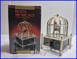 Musical Bird In Cage Revolving Romeo & Juliet Music Box Hong Kong 1988 -Works