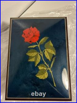 NEW 8.5 Vintage Swiss Reuge Jewelry Music Box Rose The Wind Beneath My Wings
