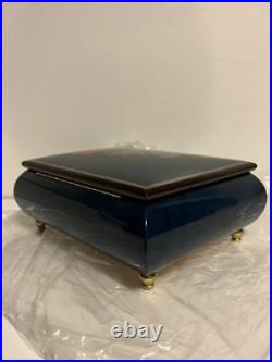NEW 8.5 Vintage Swiss Reuge Jewelry Music Box Rose The Wind Beneath My Wings