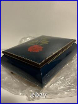 NEW 8.5 Vintage Swiss Reuge Jewelry Music Box Rose The Wind Beneath My Wings