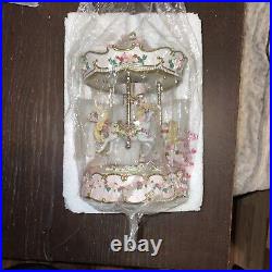 NEW! Hearts and Roses 3 Horse Carousel by San Fransisco Music Box Company