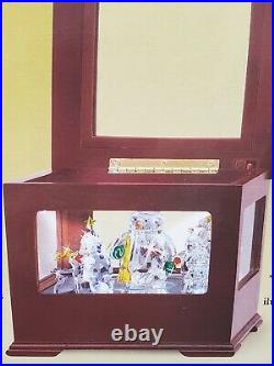 NEW Mr. Christmas Crystal Showcase Music Box Snowman Gold Label Plays 50 Songs