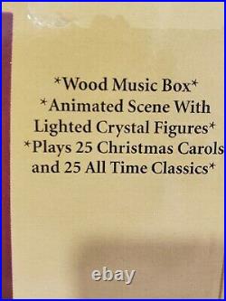 NEW Mr. Christmas Crystal Showcase Music Box Snowman Gold Label Plays 50 Songs