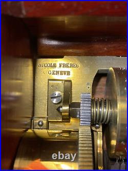 NICOLE FRERES GENEVE MUSIC BOX 8 AIRS 13 CYLINDER C 1850's MATCHING #'s 39974