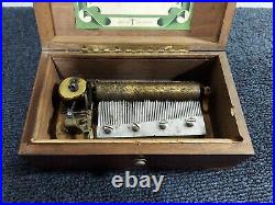 NOT WORKING Vintage Thorens Swiss Music Box AL 450 with Original Box