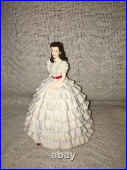 New Gone with the Wind Scarlett OHara White Dress Figurine S F Music 12 Oak Box