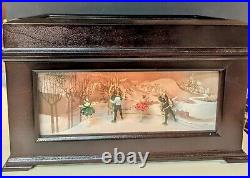 New-Mr Christmas Animated Music Box 5 gold label-never Opened With Box, Working