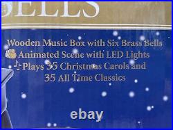 NewithOpen Damaged BoxMr. Christmas Animnated Symphony of Bells Wooden Music Box