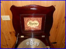 Nice Antique Regina 15.5 Double Comb Disc Music Box with 24 Discs