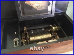 Nice Antique Swiss Partially Refurbished Cylinder Music Box for Parts or Repairs