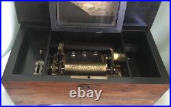Nice Antique Swiss Partially Refurbished Cylinder Music Box for Parts or Repairs