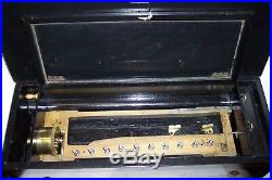 Nice Old Large Size Music Cylinder Music Box, Box Only No Mechanism