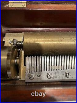 Nicole Freres music box, This Is An Early 8 Tune Key Wind, brass Bed Plate