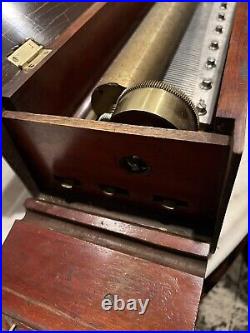 Nicole Freres music box, This Is An Early 8 Tune Key Wind, brass Bed Plate