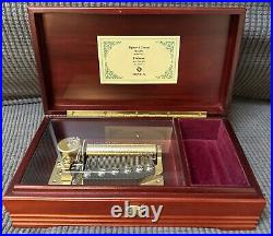 ORPHEUS SANKYO Wood Music Box 50 Notes Two songs Jewelry Box Antique Used