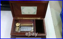 ORPHEUS SANKYO Wood Music Box 50 Notes Two songs Jewelry Box Antique Used JAPAN