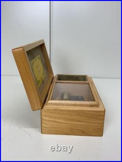 ORPHEUS Sankyou Mahogany Music Box Accessory Case Operation confirmed