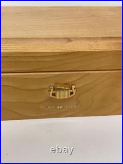 ORPHEUS Sankyou Mahogany Music Box Accessory Case Operation confirmed