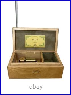 ORPHEUS Sankyou Mahogany Music Box Accessory Case Operation confirmed