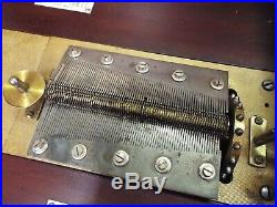 Old Antique REGINA #11 Style DOUBLE COMB Mahogany MUSIC BOX with 6 Discs -WORKS