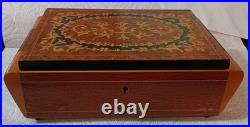 Old Italian Marquetry Torna a Sorrento Music Box with quilted liner