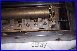 Old Large Size Music Cylinder Music Box For Parts Or Restoration