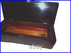 Old Music Antique Music Box Case With A Nice Inlay Top, Case Only