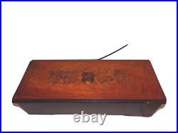 Old Music Antique Music Box Case With A Nice Inlay Top, Case Only