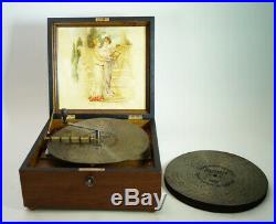 Original Antique Kalliope Disc Music Box With 11 Discs