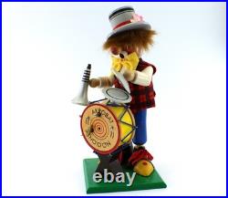 Original Steinbach Volkskunst Clown Incense Burner Smoker Musical W Germany Vtg