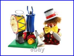 Original Steinbach Volkskunst Clown Incense Burner Smoker Musical W Germany Vtg